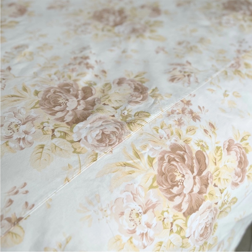 Pottery Barn Hayden Floral Linen Blend FULL/QUEEN Duvet Neutral & 2 Std. Shams - Picture 2 of 10